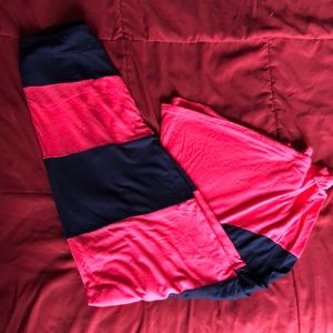 Blue and Pink Striped Maxi Skirt